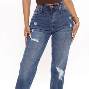 Dark wash fashion nova jeans boyfriend jeans worn 2 times size 16
